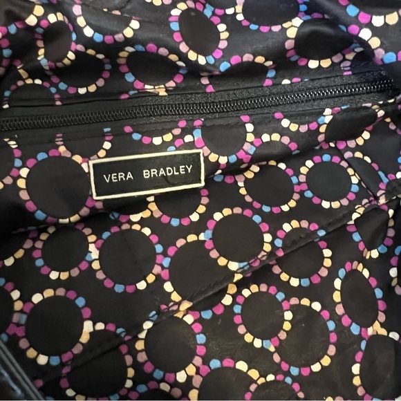 VERA BRADLEY Caviar City Light Tote Shoulder Handbag Black Quilted Microfiber - Picture 12 of 12